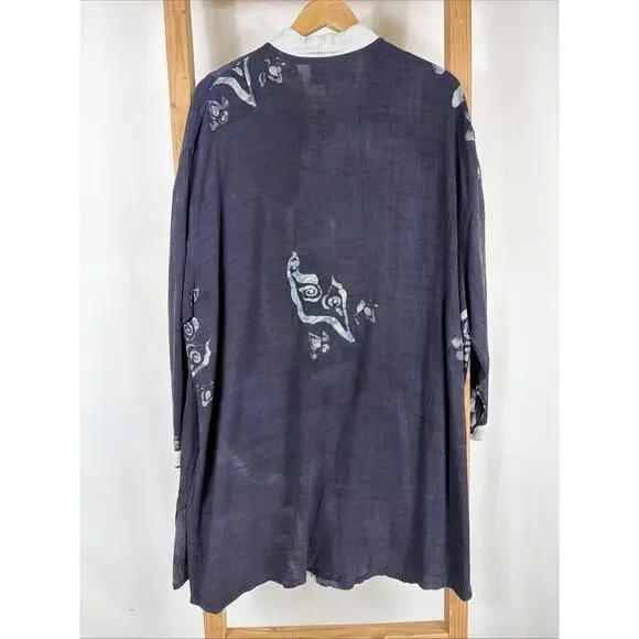 NWT Kusnadi New York Black With Batik Pattern Drop Sleeve Jacket #1327 One Size - Picture 5 of 6